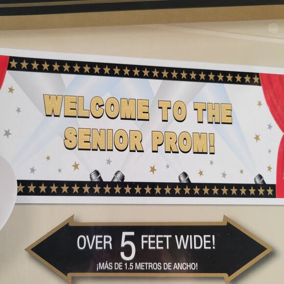 Giant Customizable Banner Kit 65x20in W/ Letters Numbers Red Gold Black, Party - Picture 1 of 7